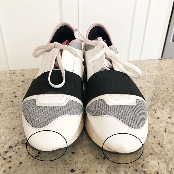 Balenciaga Multicolor Mesh And Leather Race Runner Low Top Sneakers - Picture 8 of 12